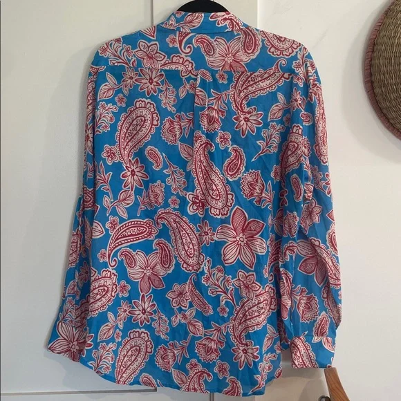 Xirena Beau Shirt In Capri Blue Red medium - Picture 5 of 8